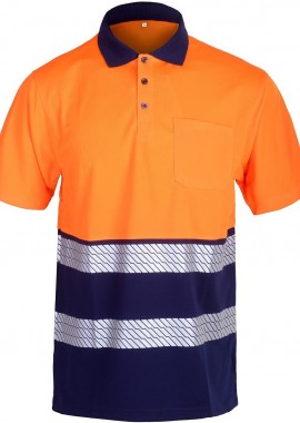 - T-shirt πόλο υψηλής ορατότητας GLOW HV Stenso Orange