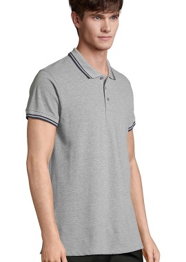 - Ανδρικό πόλο πικέ Pasadena Men SOLS 00577 Grey Melange/Navy