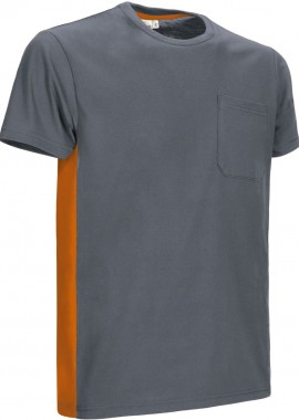 - T-Shirt THUNDER Valento CAVATHUGN Cement Grey-Party Orange
