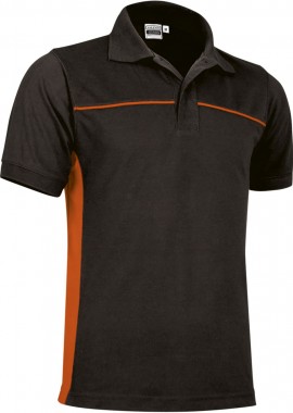 Κοντομάνικο Polo Shirt THUNDER Valento POVATHUNN Black-Party Orange