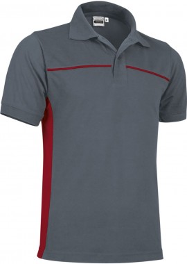 - Κοντομάνικο Polo Shirt THUNDER Valento POVATHUGR Cement Grey-Lotto Red