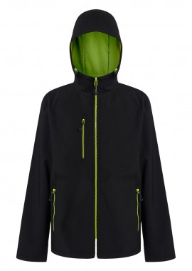 - Navigate 2-Layer Hooded Softshell Jacket Regatta Professional TRA705 Black/Lime Green