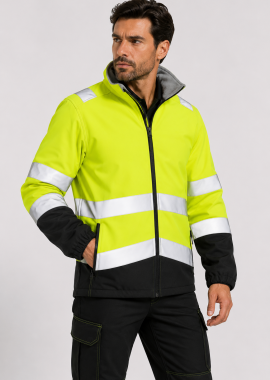 - Ανδρικό μπουφάν Softshell με ανακλαστικές ταινίες Result R450X Fluorescent Yellow/Black
