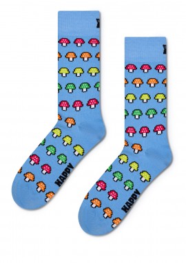 Happy Socks - Κάλτσες ανδρικές Happy Socks Γαλάζιο P003648 Mushroom Stripe Sock 100