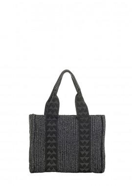 Shopping γυναικεία Park House Μαύρο Terra S Raffia Bag 262