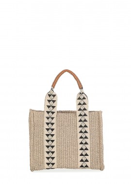 Park House - Shopping γυναικεία Park House Μπεζ Terra S Raffia Bag 262