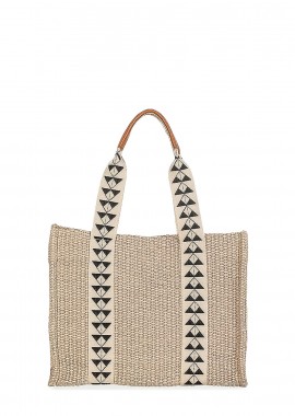 Park House - Shopping γυναικεία Park House Μπεζ Terra M Raffia Bag 262