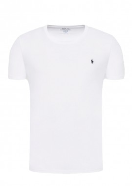 ΑΝΔΡΙΚΟ T-SHIRT CREW TOP POLO RALPH LAUREN ΚΑΝΟΝΙΚΗ ΓΡΑΜΜΗ ΛΕΥΚΟ