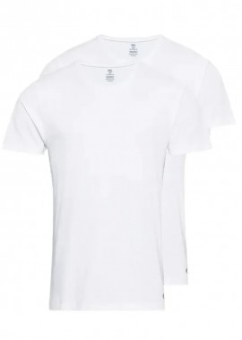 ΑΝΔΡΙΚΟ ΚΟΝΤΟΜΑΝΙΚΟ ΕΣΩΡΟΥΧΟ Τ-SHIRT ΜΕ ΣΤΡΟΓΓΥΛΗ ΛΑΙΜΟΚΟΨΗ ΣΕΤ 2 ΤΜΧ ΛΕΥΚΟ