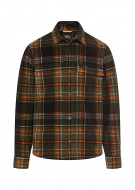 ΑΝΔΡΙΚΟ ΠΟΥΚΑΜΙΣΟ CAΜEL ACTIVE OVERSHIRT CHECK ΚΑΝΟΝΙΚΗ ΓΡΑΜΜΗ ΠΟΡΤΟΚΑΛΙ/ΚΑΦΕ