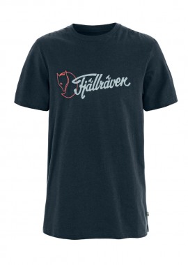 ΑΝΔΡΙΚΟ T-SHIRT FJALLRAVEN LOGO ΚΟΝΤΟΜΑΝΙΚΟ ΣΚΟΥΡΟ ΜΠΛΕ
