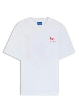 HUGO - ΑΝΔΡΙΚΟ T-SHIRT HUGO NUCAVO ΚΟΝΤΟΜΑΝΙΚΟ ΛΕΥΚΟ