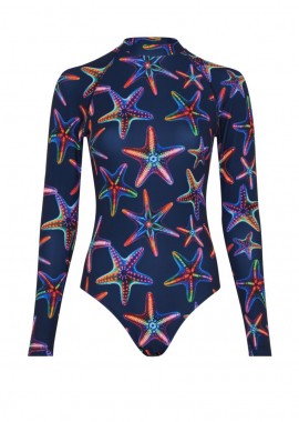 ΓΥΝΑΙΚΕΙΟ ΟΛΟΣΩΜΟ ΜΑΚΡΥΜΑΝΙΚΟ RASHGUARD VILEBREQUIN DISCO STARS ΣΚΟΥΡΟ ΜΠΛΕ