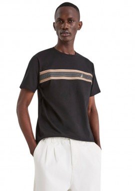 NAUTICA - ΑΝΔΡΙΚΟ T-SHIRT NAUTICA ΚΟΝΤΟΜΑΝΙΚΟ ΜΑΥΡΟ