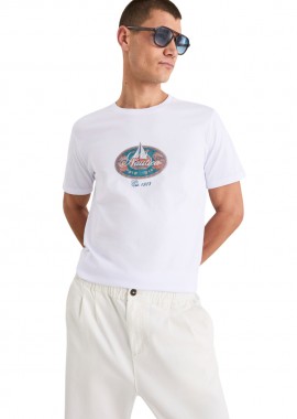 ΑΝΔΡΙΚΟ T-SHIRT NAUTICA ΚΟΝΤΟΜΑΝΙΚΟ ΛΕΥΚΟ
