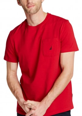 NAUTICA - ΑΝΔΡΙΚΟ T-SHIRT NAUTICA ΚΟΝΤΟΜΑΝΙΚΟ ΚΟΚΚΙΝΟ