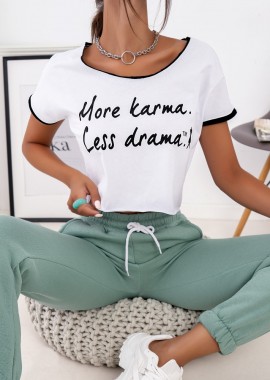 KARMA WHITE CROP TSHIRT