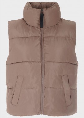 gsecret - Γυναικείο μονόχρωμο αμάνικο jacket SAND