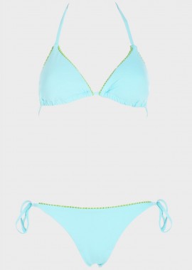gsecret - Σετ bikini τριγωνάκι με λεπτομέρειες βολάν. Καλύπτει B Cup. ΣΙΕΛ