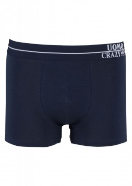 UOMO - Boxer Uomo cotton με φαρδύ εξωτερικό λάστιχο. ΜΠΛΕ
