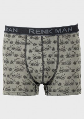 Ανδρικό boxer εξωτερικό λάστιχο all print motors ΧΑΚΙ