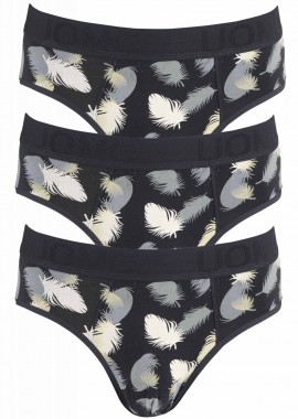 UOMO - Ανδρικό slip εξωτερικό λάστιχο all print. 3pack ΓΚΡΙ