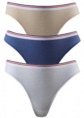 gsecret - Γυναικείο σλίπ string εξωτερικό λάστιχο 3pack MULTI COLOUR