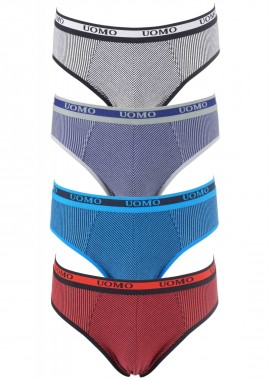 Ανδρικό slip εξωτερικό λάστιχο ρίγες. Συσκευασία 4pack MULTI COLOUR