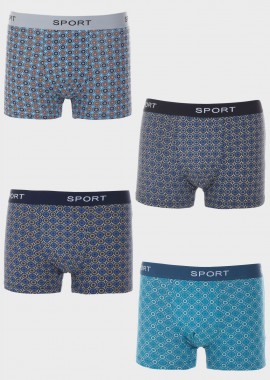 Aνδρικό boxer SPORT all print εξωτερικό λάστιχο. Συσκευασία 4 τεμαχίων MULTI COLOUR