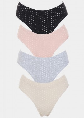 gsecret - Γυναικείο slip all print pois.Συσκευασία 4pack MULTI COLOUR