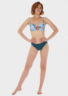 Γυναικείο σετ μαγιό bikini ενσωματωμένη ενίσχυση slip κανονική γραμμή.Καλύπτει C-D Cup ΣΙΕΛ