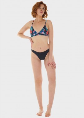 gsecret - Γυναικείο σετ μαγιό bikini αποσπώμενη επένδυση slip παρτό μονόχρωμο.Καλύπτει B CUP ΜΑΥΡΟ