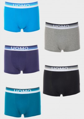 Ανδρικό μπόξερ βαμβακερό εξωτερικό λάστιχο ντεγκραντέ. Συσκευασία 5pack MULTI COLOUR