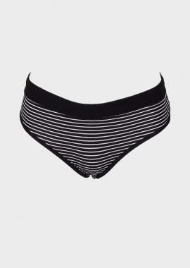 Γυναικείο slip full brief ρίγα. ΜΑΥΡΟ