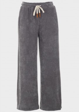gsecret - Γυναικεία senil παντελόνα τσέπες κορδόνι. Comfy Style ΓΚΡΙ