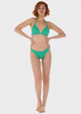 gsecret - Γυναικείο σετ μαγιό bikini μονόχρωμο ενσωματωμένη push up ενίσχυση slip κανονική γραμμή.Καλύπτει C CUP ΠΡΑΣΙΝΟ