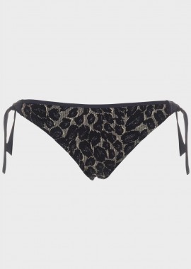 Γυναικείο μονοκίνι Luna δετό glitter λεπτομέρειες ΜΑΥΡΟ