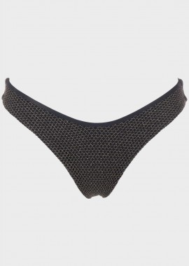 Γυναικείο μονοκίνι Luna brazil μπροστινή lurex όψη ΜΑΥΡΟ