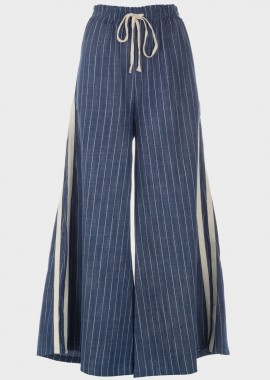 Παντελόνι τζιν ριγέ με λάστιχο στη μέση JEAN