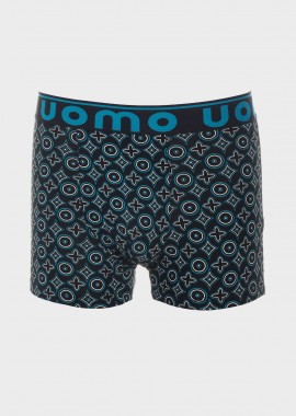 Ανδρικό boxer all print εξωτερικό λάστιχο ΜΑΥΡΟ