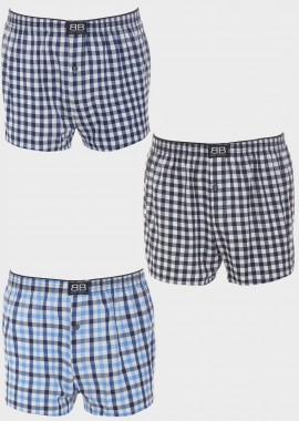 Ανδρικό boxer ποπλίνα all print μπροστινό άνοιγμα.Συσκευασία 3pack. MULTI COLOUR