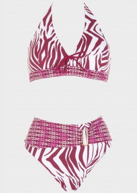 gsecret - Bikini animal print με ψηλόμεσο slip. Καλύπτει C Cup ANIMAL