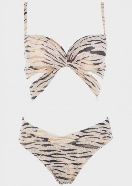 Σετ μπικίνι animal print slip κανονική γραμμή.Καλύπτει B Cup ΜΠΕΖ