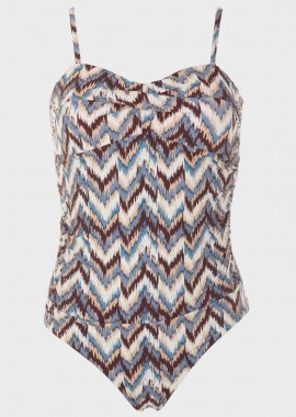 gsecret - Ολόσωμο μαγιο strapless all print. Καλύπτει C-D Cup ΓΚΡΙ
