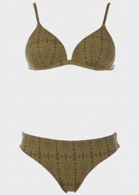 gsecret - Bikini push up με σχέδια. Kαλύπτει B Cup ΧΑΚΙ