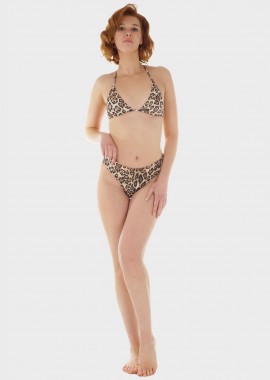 gsecret - Γυναικείο σετ μαγιό bikini τριγωνάκι all print αποσπώμενη επένδυση slip brazil ψηλόμεσο.Καλύπτει B Cup ΜΠΕΖ