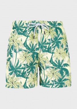 gsecret - Ανδρικό μαγιό σόρτς all palm trees print LIME