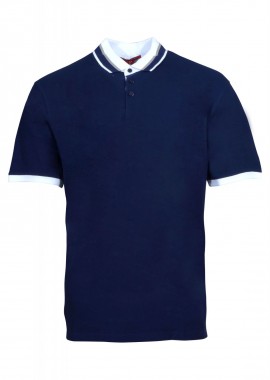 Αντρική μπλούζα dsplay με γιακά κοντό μανίκι. Oversize Collection NAVY