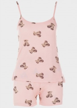 gsecret - Γυναικείο baby doll all print bears ΡΟΖ