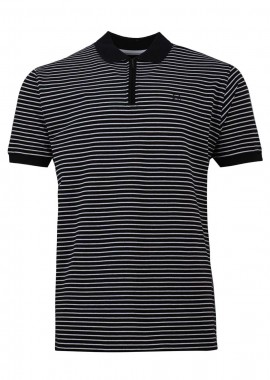 Αντρική μπλούζα ριγέ γραμμή polo φερμουάρ. Timeless style ΜΑΥΡΟ